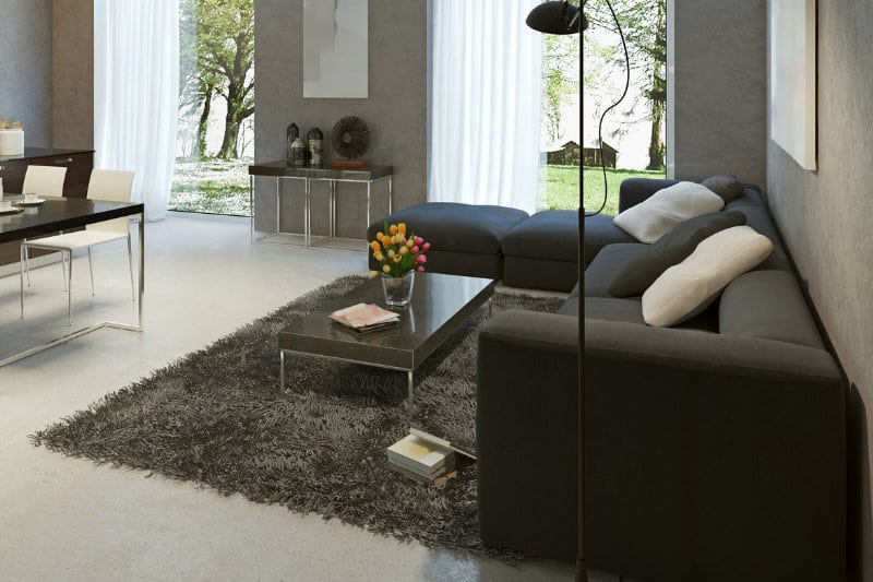 marmertapijt in modern interieur